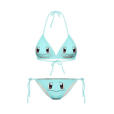 European and American sexy fashion temptation three-point split comfortable bikini swimsuit Pikachu print