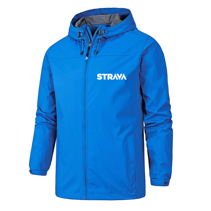 STRAVA Spring Autumn Windbreaker Cycling Jacket Men Breathable Hooded Blazer Hiking Waterproof Wear Scratch Resistant Riding Jacket Coats