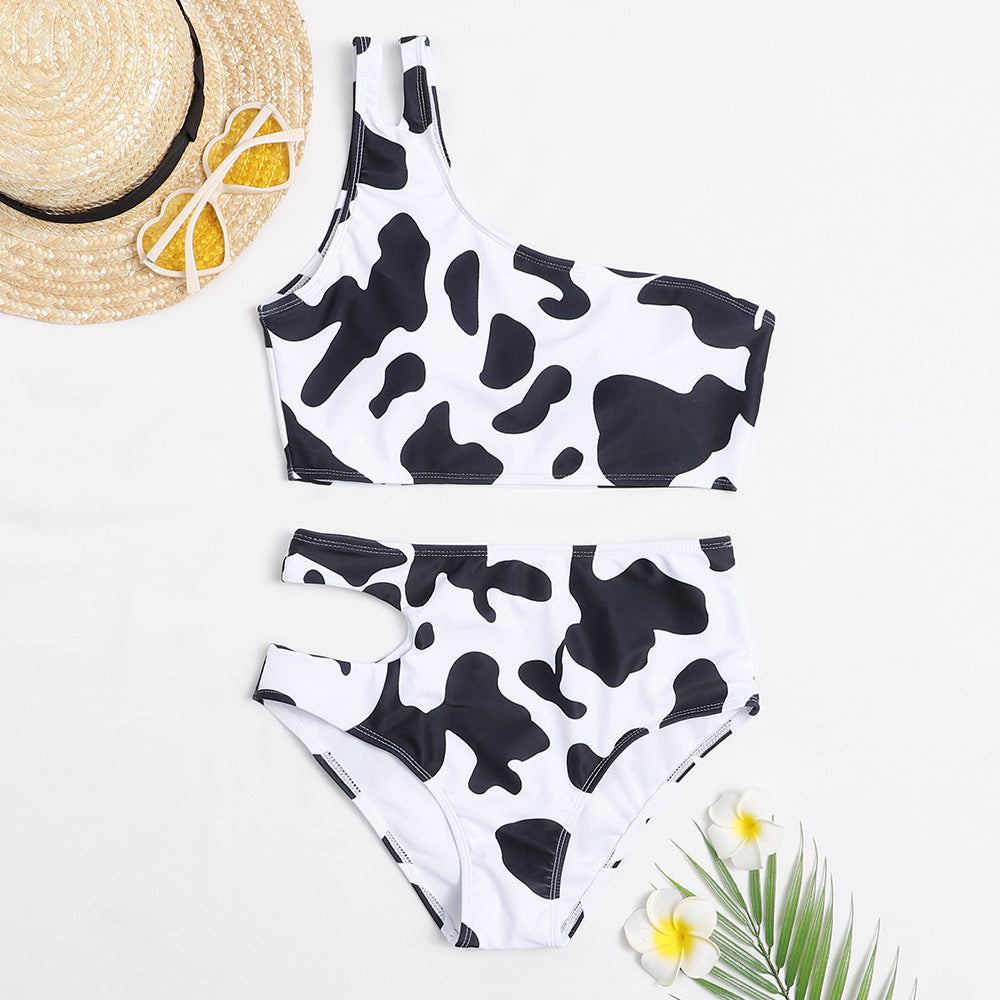 Outer single swimsuit sexy high waist multi-color printing European and American bikini ladies split swimsuit bikini