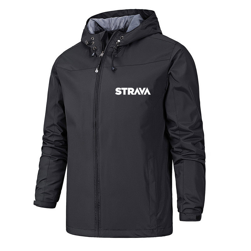 STRAVA Spring Autumn Windbreaker Cycling Jacket Men Breathable Hooded Blazer Hiking Waterproof Wear Scratch Resistant Riding Jacket Coats