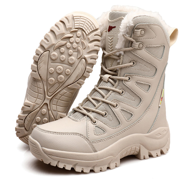 Men Boots Autumn Winter Snow Boots Plus Velvet Warm Boot Men Cotton Boots  -top Casual Outdoor Boots Lovers Hiking Travel Shoes  Size 36-46