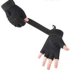 a pair Half Fingers Tactical Gloves  Hunting Gloves Soft Tactical Gloves Outdoor Sports Gloves Camping Motorcyle Racing Hiking Gloves