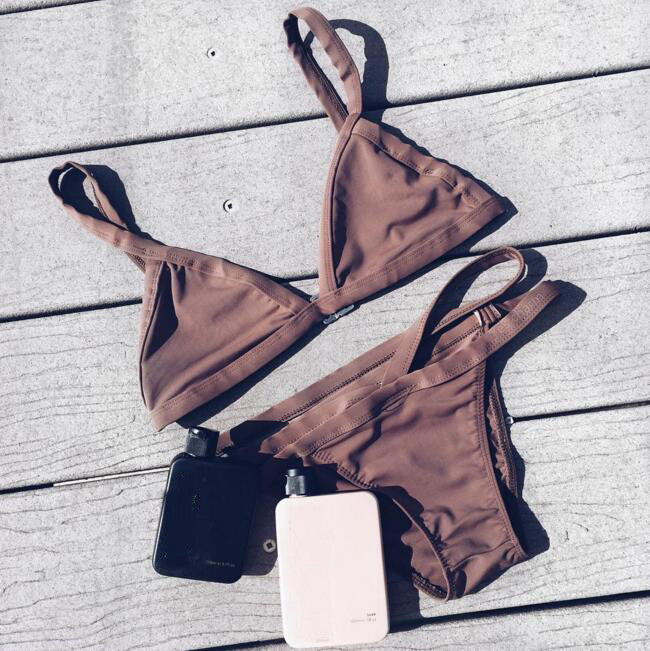 coffee push up bikini swimsuit