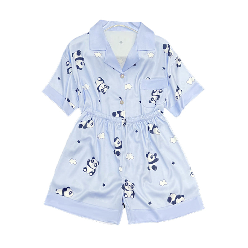 Sweet  national treasure  short-sleeved shorts  -grade ice and snow silk home clothes set