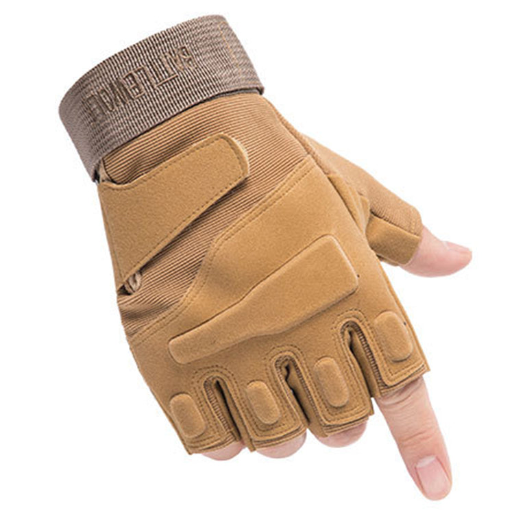 a pair Half Fingers Tactical Gloves  Hunting Gloves Soft Tactical Gloves Outdoor Sports Gloves Camping Motorcyle Racing Hiking Gloves