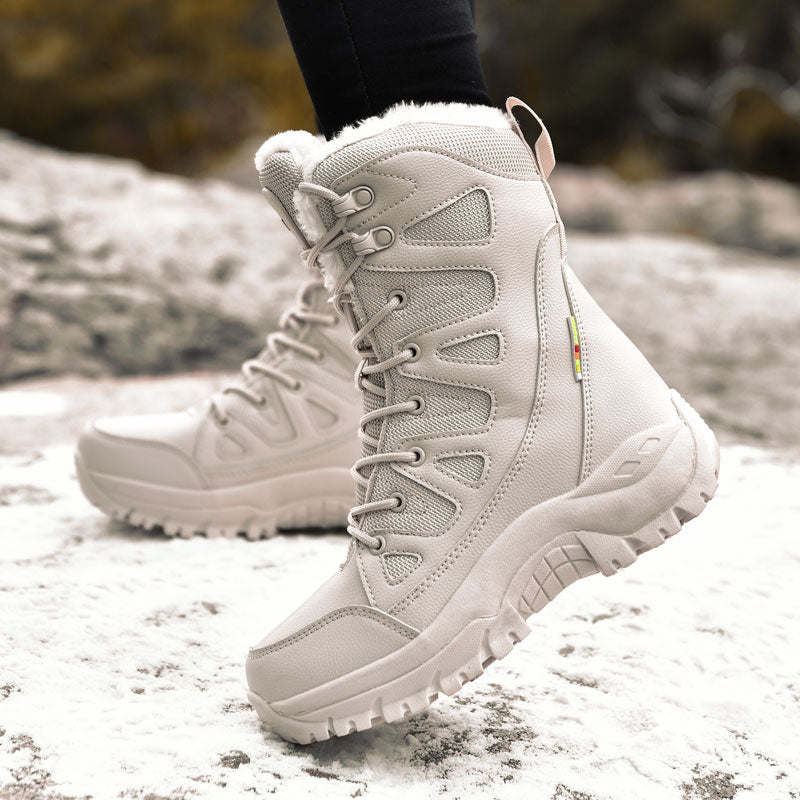 Men Boots Autumn Winter Snow Boots Plus Velvet Warm Boot Men Cotton Boots  -top Casual Outdoor Boots Lovers Hiking Travel Shoes  Size 36-46