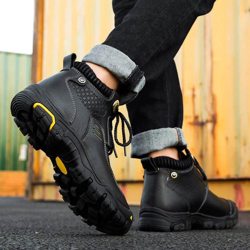 Waterproof motorcycle riding shoes extra size genuine leather riding boots men's racing motorcycle shoes anti collision outdoor hiking boots