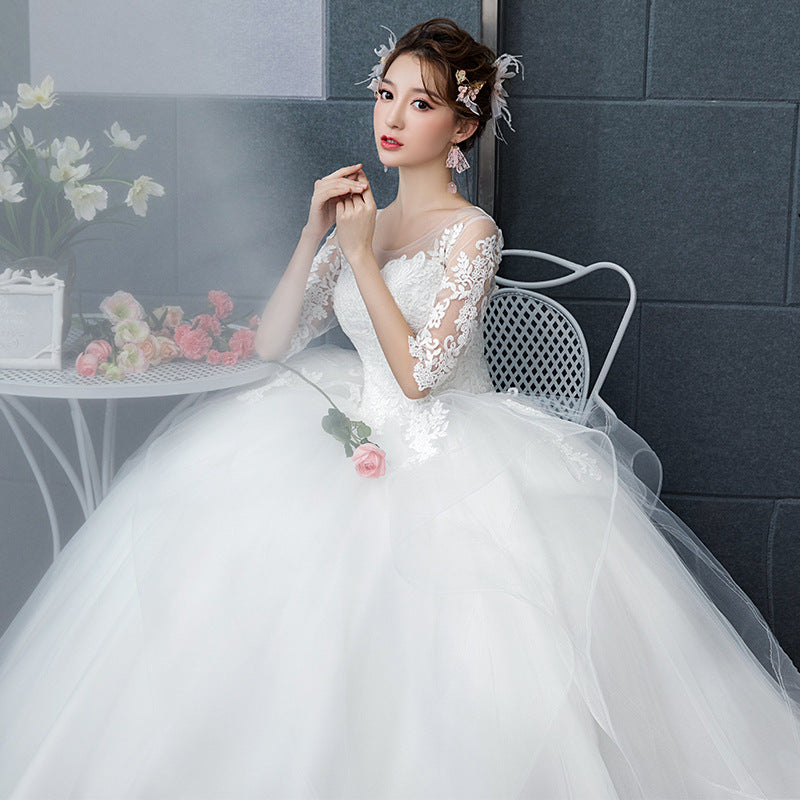 Wedding dress 2022 new style thin tutu skirt simple wedding Korean version  starry sky Hepburn series go out yarn