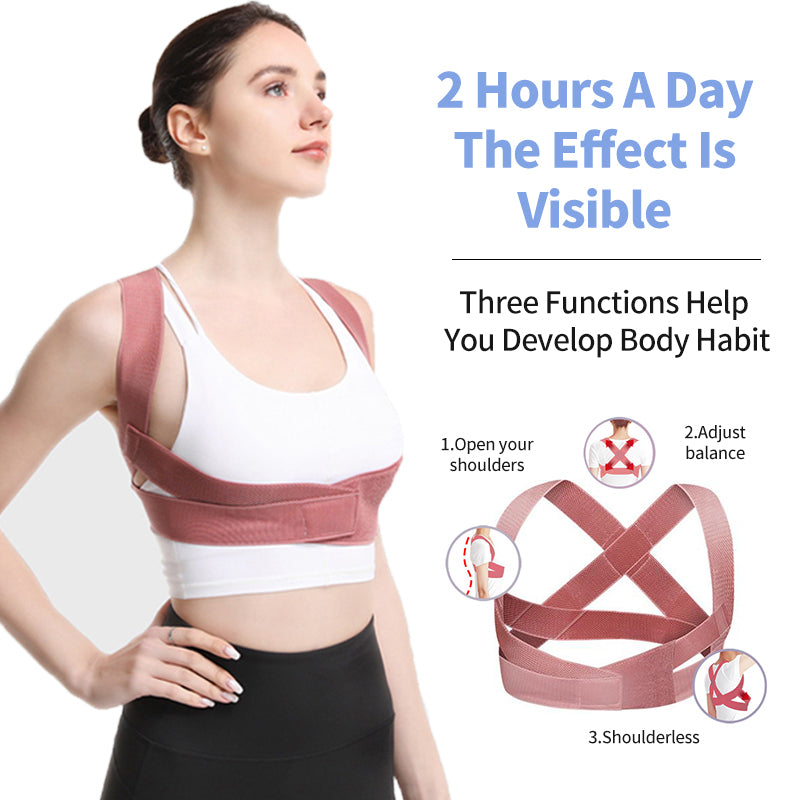 Posture Corrector Adjustable Back Brace Shoulder Lumbar Support Belt For Adult Unisex