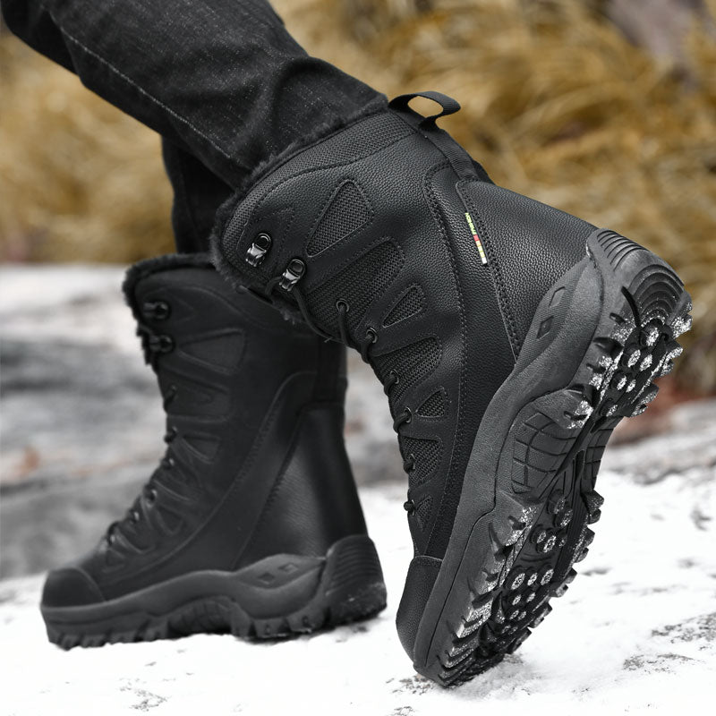 Men Boots Autumn Winter Snow Boots Plus Velvet Warm Boot Men Cotton Boots  -top Casual Outdoor Boots Lovers Hiking Travel Shoes  Size 36-46