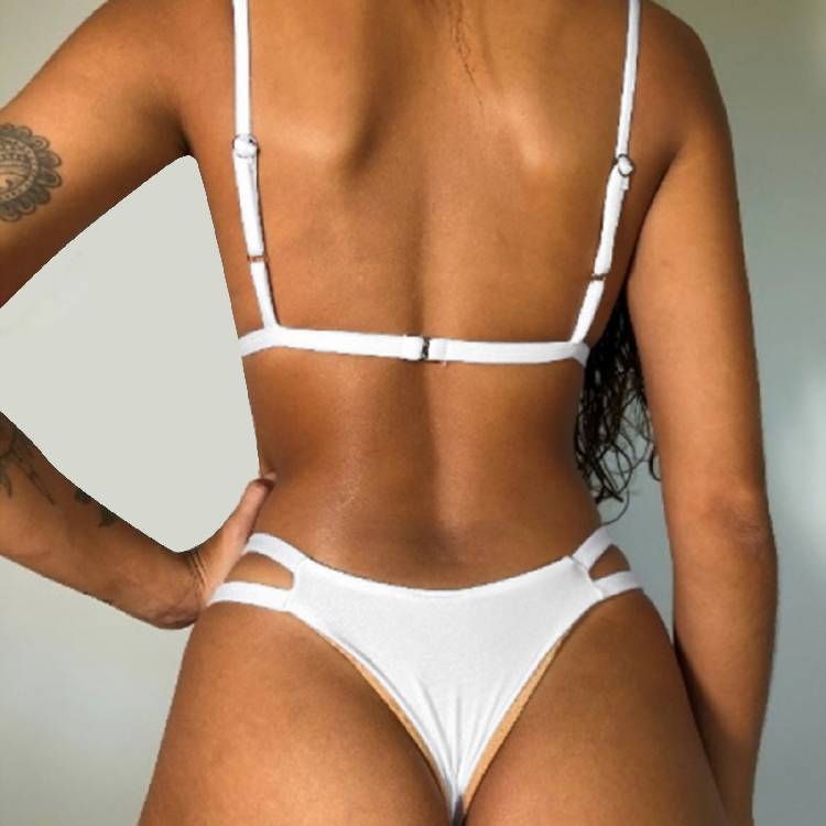 Women's Swimsuit Soild Print Push Up Bikini Split Swimsuit Two piece Swimwear Bathing Suit Beachwear