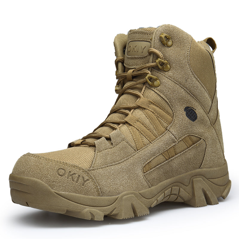 Large Boots Men's special forces Tactical Military Boots Men's outdoor waterproof mountaineering shoes antiskid  top desert boots  boots