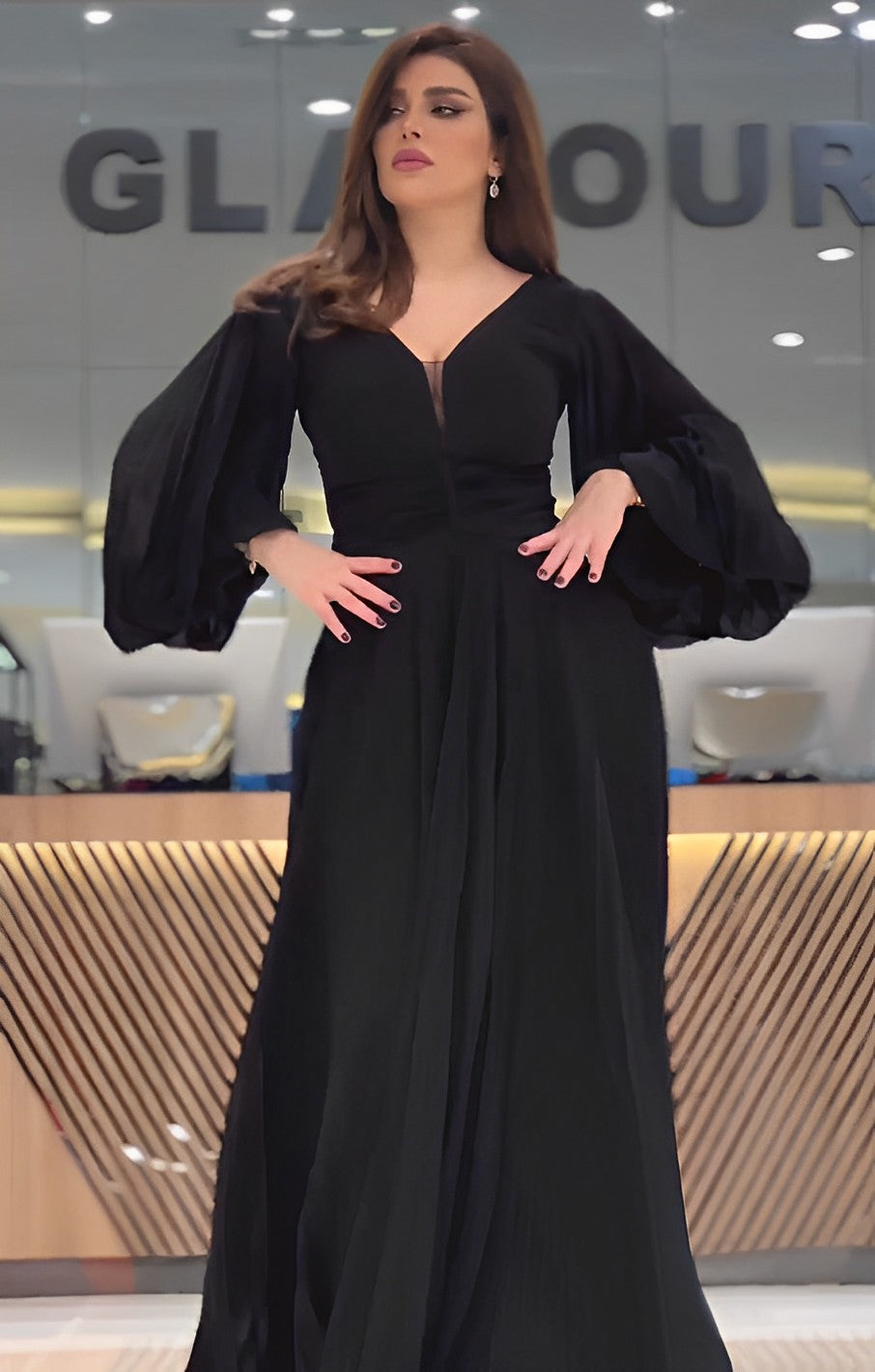 Black Elegant  Chiffon Dress