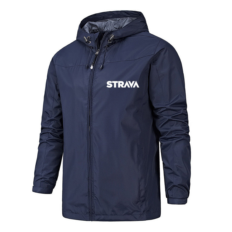 STRAVA Spring Autumn Windbreaker Cycling Jacket Men Breathable Hooded Blazer Hiking Waterproof Wear Scratch Resistant Riding Jacket Coats