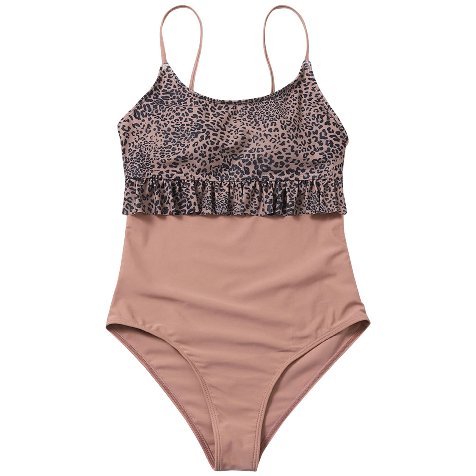 Leopard Lace One-Piece Swimsuit Feminine Bodycon Triangle Bikini