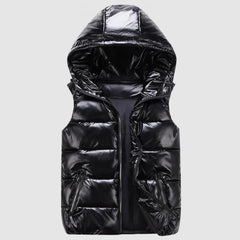Women's Winter Vest Solid Color Hoodie Warm Stretch Hem Pocket Bright Color Quilted Tank Top Vest New Style For Daily Wear