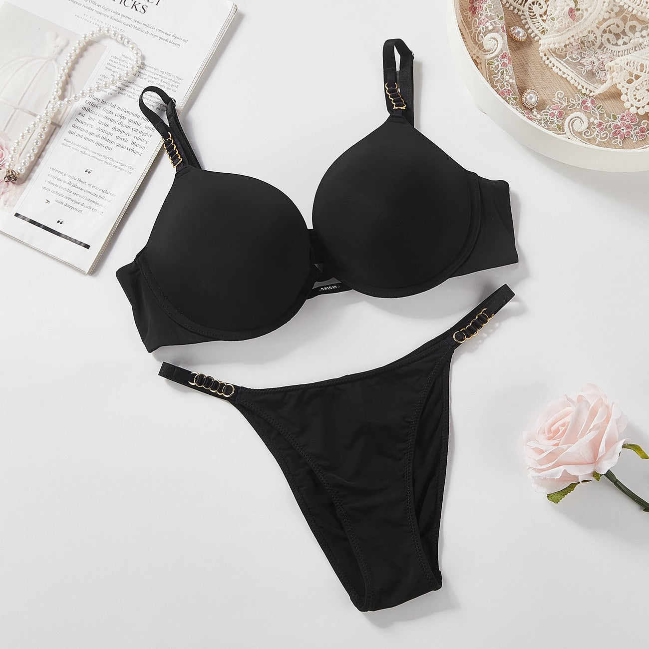 Victoa Flo mond Bra Wom's Gatherg Underwr Set