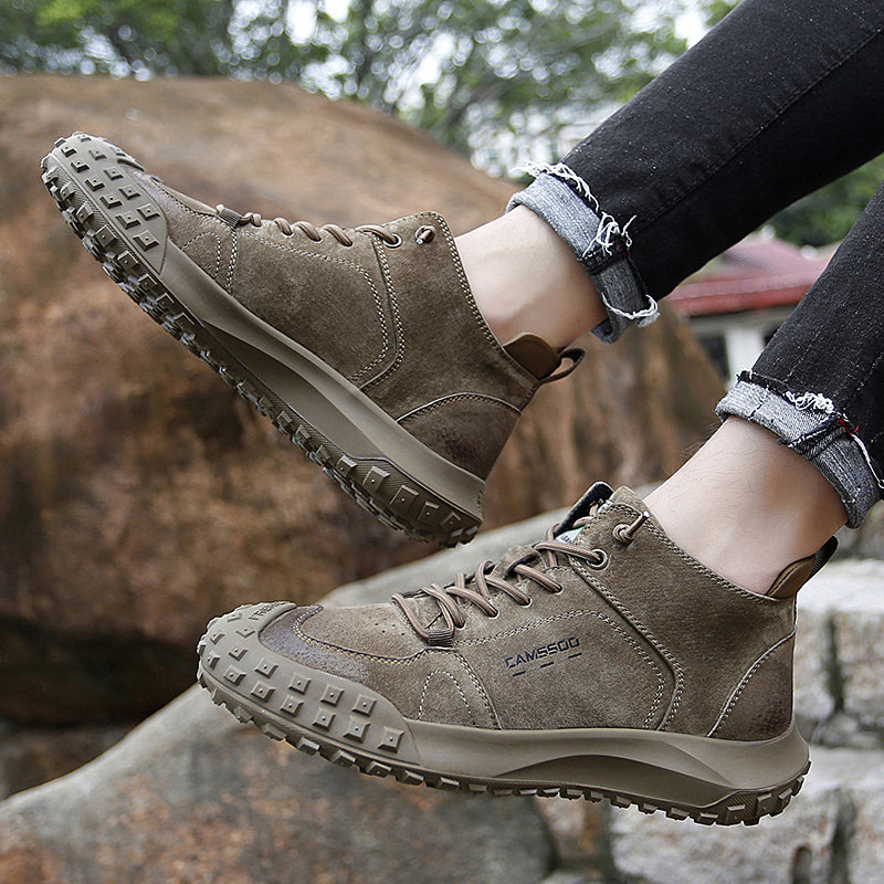 Men's shoes warm winter outdoor leather hiking shoes men's sports casual shoes  hiking tooling shoes
