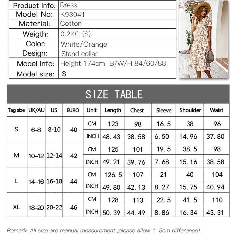 فستان بوهو أنيق منقط بلون سادة فستان نسائي صيفي كاجوال بحزام وزر ربط طويل وطية صدر السترة 