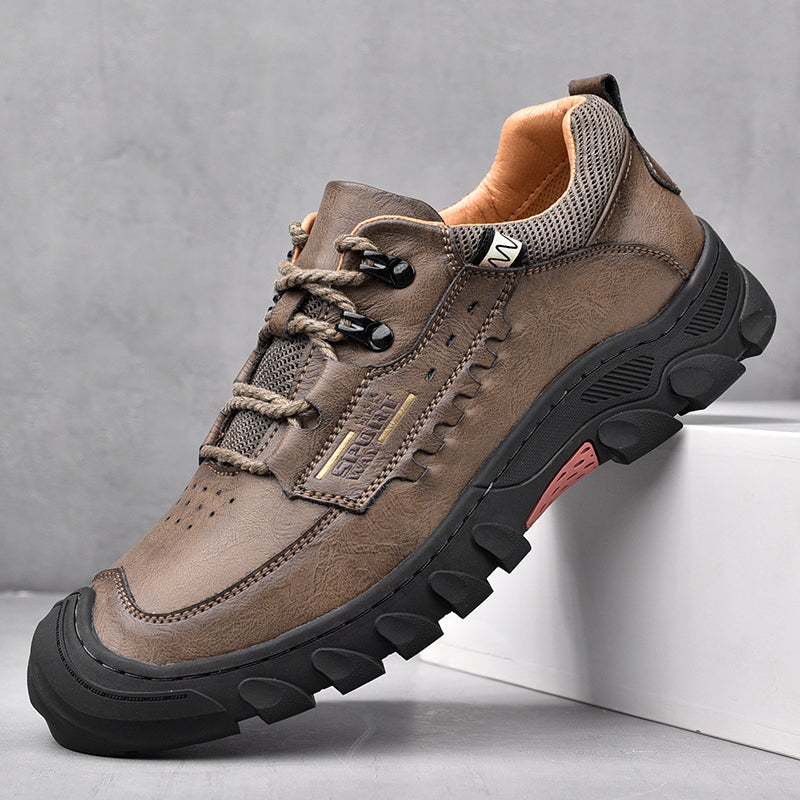 Autumn new outdoor hiking shoes casual shoes sports trekking men's shoes leather toe shoes
