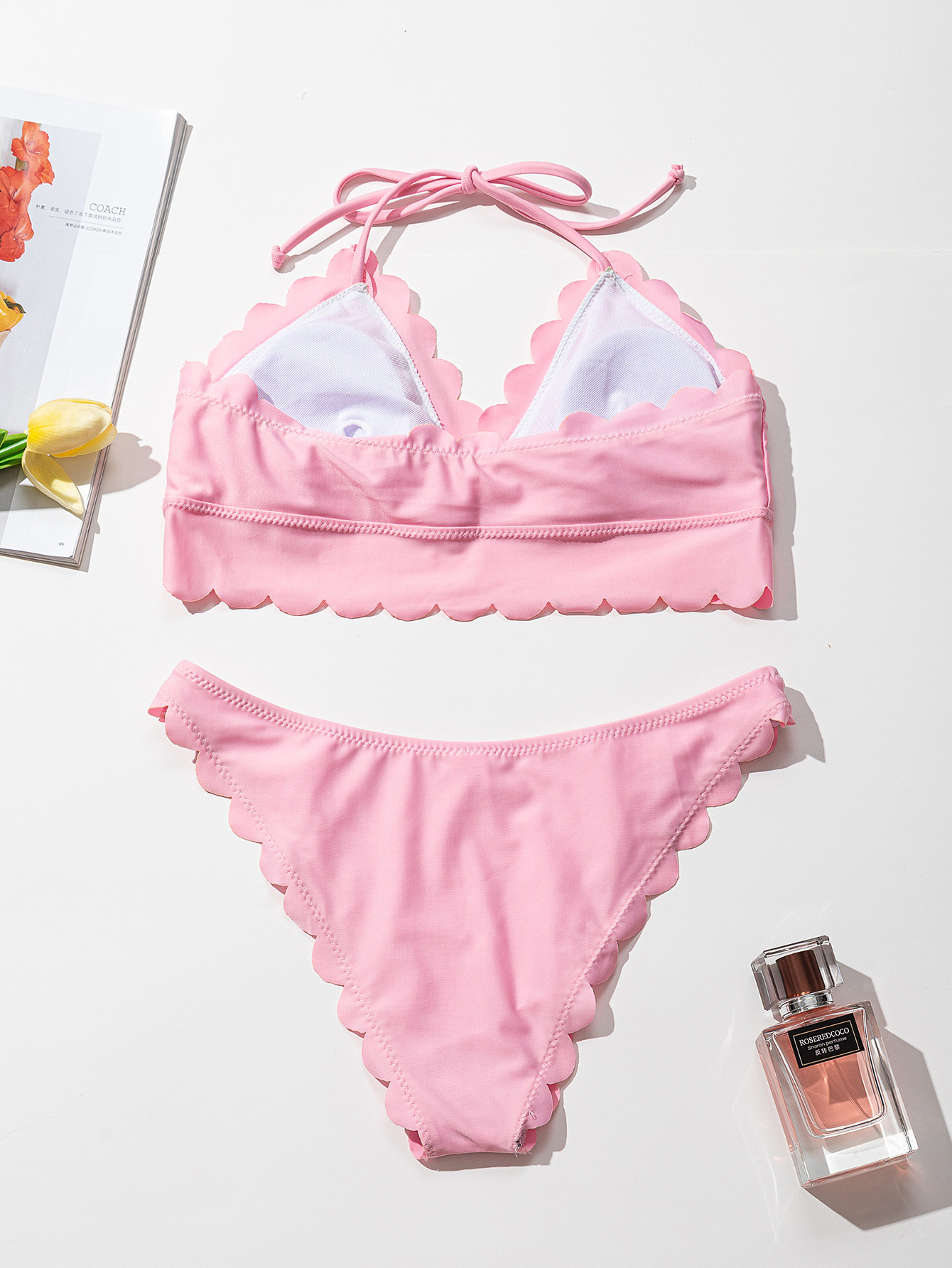 Two-piece swimsuit laser cutting flower swimsuit European and American fashion bikini
