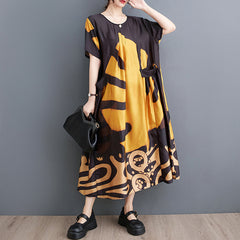 Plus-size women's clothing 2023 summer new fashion fat MM dress Korean version   mid-length skirt