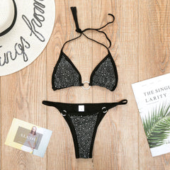 European and America new sexy bikini diamond-encrusted women's swimsuit split swimsuit