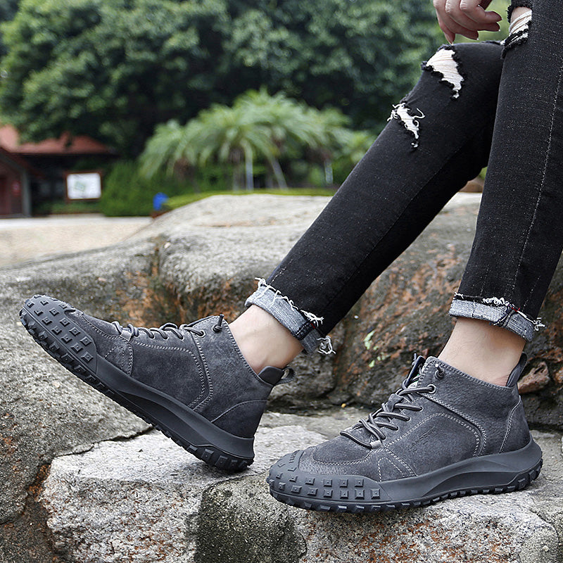 Men's shoes warm winter outdoor leather hiking shoes men's sports casual shoes  hiking tooling shoes