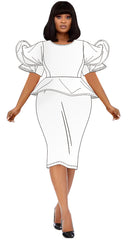 AOMEI Women Party Dress Stylish Short Sleeves Ruffles Peplum Bodycon White Event Birthday Wedding Guest Female Large Size Ladies