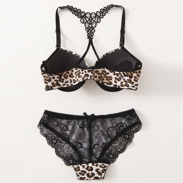 Push Up Underwired Push Up Bra Comfortable Cotton Everyday Bra Set Sexy Lace Underwear Panties Full Coverage Adjustable Breast Lifting Underwear