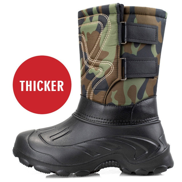 Men Snow Boots Camouflage Platform Rain Boots Men Shoes Super Warm Non-slip Waterproof Outdoor Hiking Winter Boots For Male