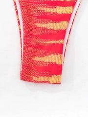 Red split spot solid color one size swimsuit