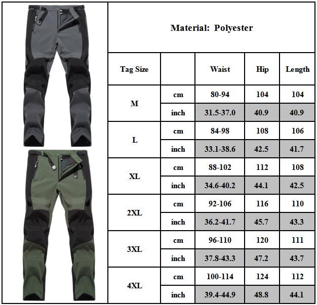 Autumn Winter Hiking Pants for Men Outdoor Workwear Men Clothing Color Stitching Climbing Pantalon Warm Windproof Men's Pants