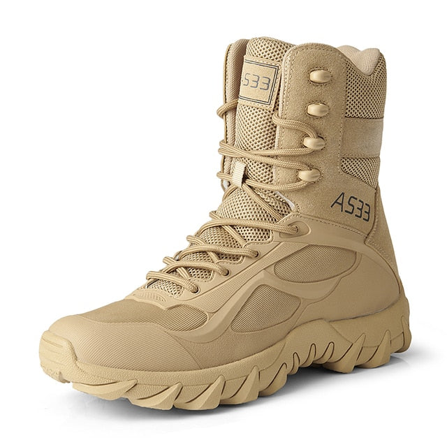 New Men's    Military Leather Boots Special Forces Tactical Desert Combat Men's Boots Outdoor Shoes  Boots