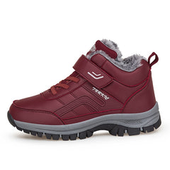 Winter 2023 Waterproof Plush Leather Boots Ladies Hunting Hiking Shoes Lace Warm Hiking Hiking Boots Botas Mujer Platform Boots