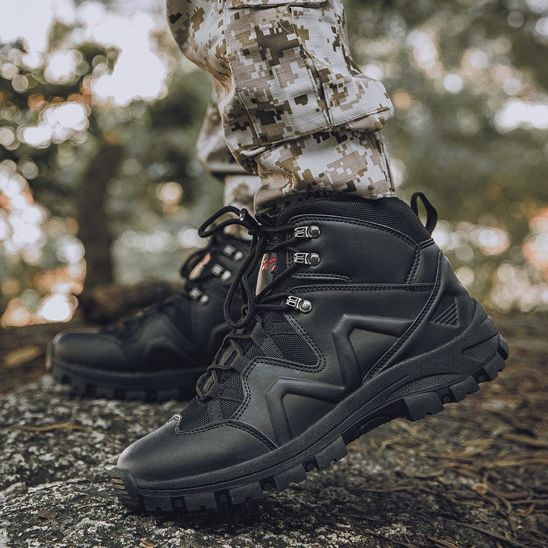 Autumn and winter large size men's shoes new special forces combat boots men's mid-cut military boots tactical boots spring training military shoes