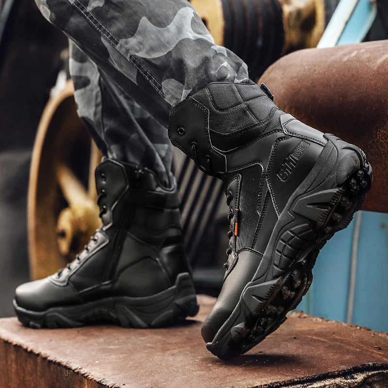 Outdoor hiking, motorcycle, men's shoes, locomotive, assault shoes, military boots, special forces, field long, combat boots, desert