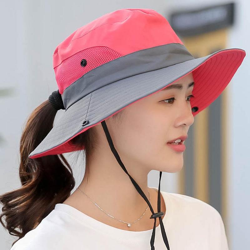 3q Fishing Hat Sun Protection UPF 50+ Sun Hat Bucket Summer Men Women Large Wide Brim Bob Hiking Outdoor Hat with Chain Strap