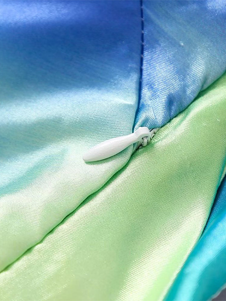 فستان شاطئ طويل مثير مطبوع عليه الساتان فستان ضيق للسيدات 2023 صيفي برباط صبغ بدون ظهر أنيق للحفلات فستان العطلة رداء