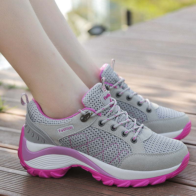 Ladies Fashion Sports Shoes Outdoor Hiking Shoes Breathable Trekking Shoes Women Heighten Shoes Casual Running Shoes Comfortable Shoes Size 35-42