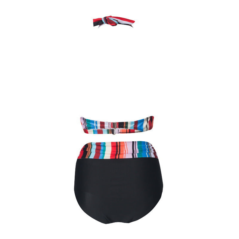 جديد كبير الحجم بيكيني الأوروبية والأمريكية حجم كبير زي سباحة من قطعتين السيدات عالية الخصر رقيقة مطبوعة الدهون امرأة بيكيني 