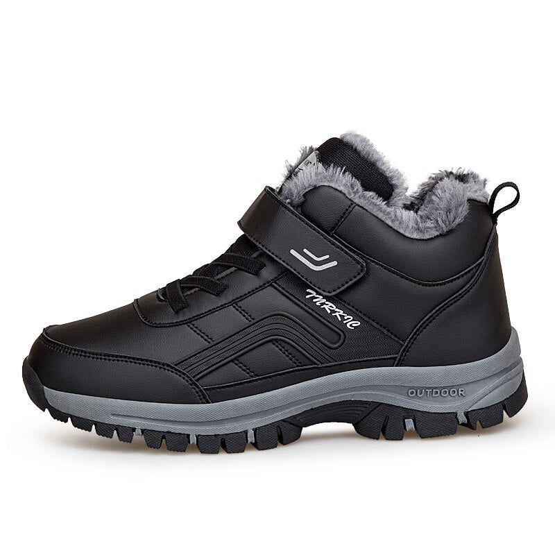 Winter 2023 Waterproof Plush Leather Boots Ladies Hunting Hiking Shoes Lace Warm Hiking Hiking Boots Botas Mujer Platform Boots
