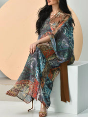 Vintage Print  Tie Dress