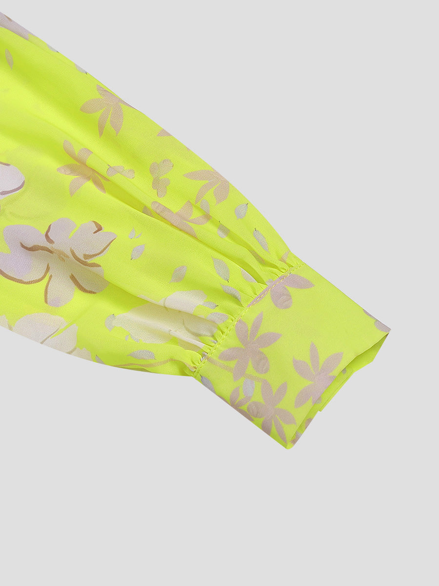 floral print chiffon dress