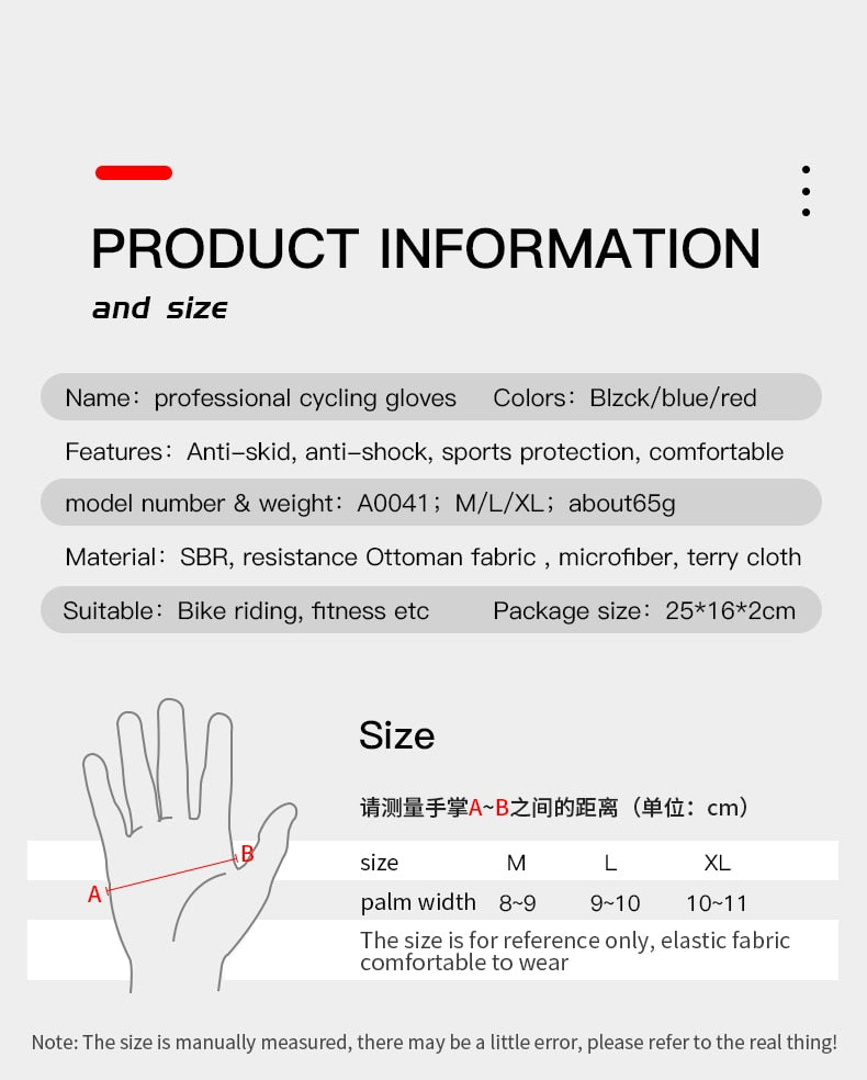 Kyncilor  Gloves Outdoor Sports Cycling Running Hiking Anti Slip Pad Breathable Motorcycle MTB Road Hiking Gloves For Men Women