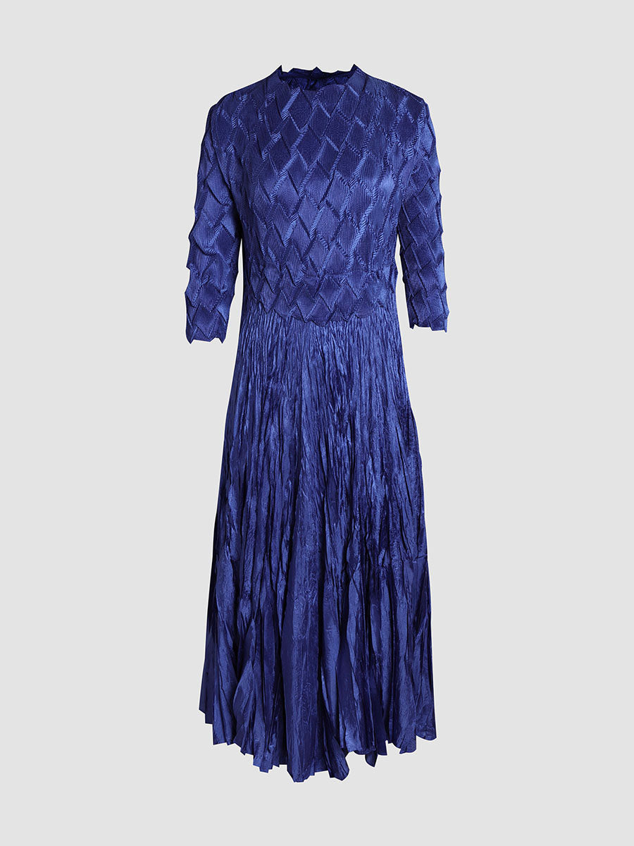 Blue Textured  Dress