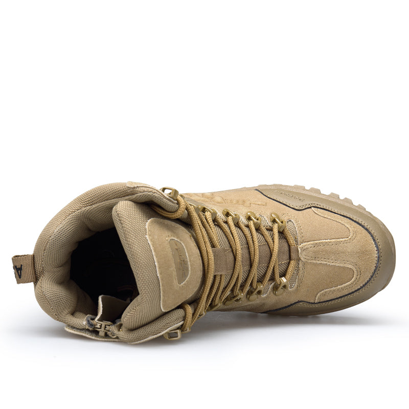 Men's outdoor shoes military boots 4 colors optional leather  -top thick-soled  hiking shoes safety work shoes