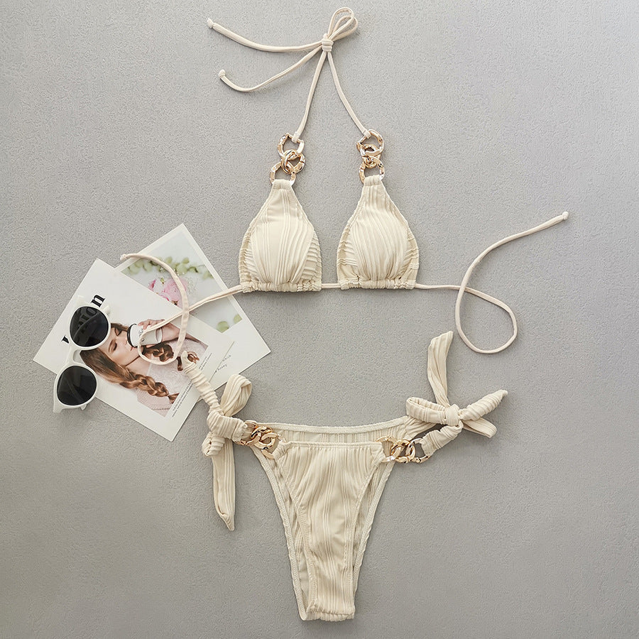 Cross-border European and American  swimsuit 2023 new AliExpress foreign trade swimsuit women's summer three-point chain