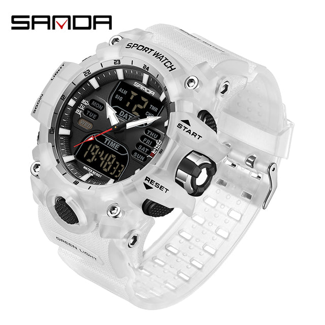 SANDA 6126   Men Watches 50M Waterproof Sports Military Watch Digital  Wristwatch