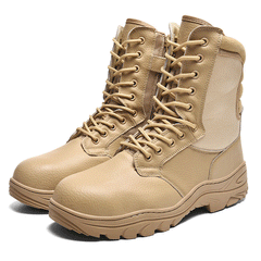 Outdoor high-top tooling shoes, steel toe steel plate military boots, anti-collision function training boots, construction boots